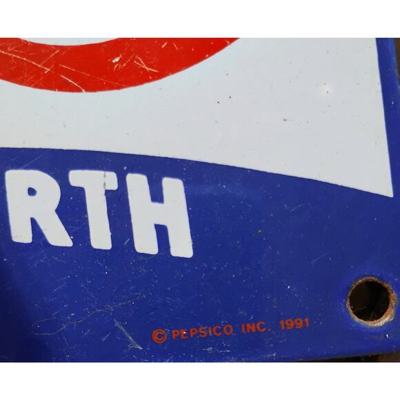 🧃 Pepsi-Cola Metal Sign 🧨 5¢ Slogan | 1991 Repro by Ande Rooney - Picture 4 of 11